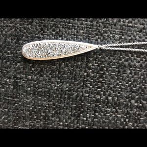 Silver tear drop pendant necklace
